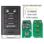 2013-2015 Cadillac ATS XTS / 5-Button 315Mhz Smart Key w/ Trunk / PN: 22856930 / NBG009768T (AFTERMARKET)